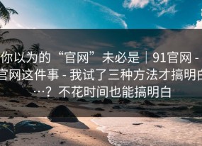 你以为的“官网”未必是｜91官网 - 官网这件事 - 我试了三种方法才搞明白…？不花时间也能搞明白