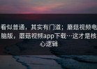 看似普通，其实有门道；蘑菇视频电脑版，蘑菇视频app下载…这才是核心逻辑